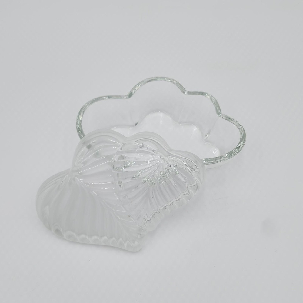 Mikasa Allure Satin Double Heart Crystal Trinket Box Lidded Candy Dish Germany